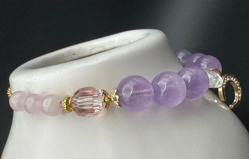 Handcrafted Rose Quartz Lavender Amethyst Pendant gallery