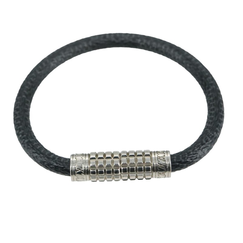 LOUIS VUITTON Damier Graphite Bra Rubbed Digit Bracelet M6629E LV Auth bs21528 gallery