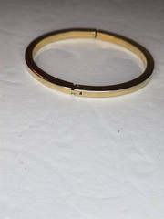 Trifari Gold Tone Snap Clasp with Clear Rhinestone Accent