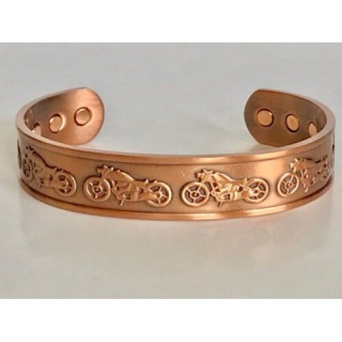 Energy Healing Therapeutic Magnetic Bracelet Copper Cuff MOTORCYCLES Arthritis🤩 gallery