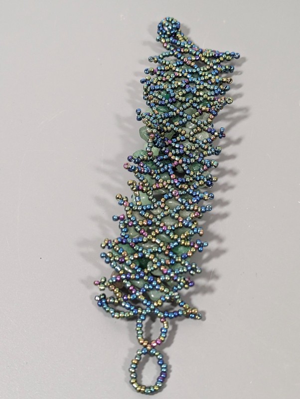 Beachy Boho Green Stone Woven Beaded Bracelet 6 in gallery