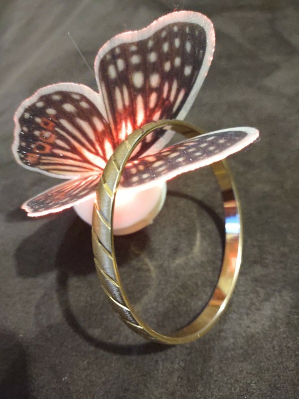 brazalette gold plated round pre owned special for any occasion 24' inches gallery