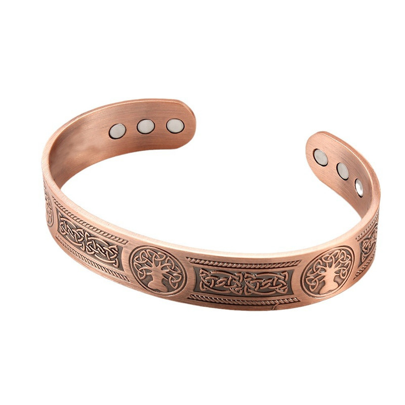 Men's Bracelet Magnetic Therapy Arthritis Pain Relief Pure Solid Copper Bangle gallery