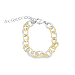 Thick Rolo Two-Tone Link Bracelet (F187A/I255A)