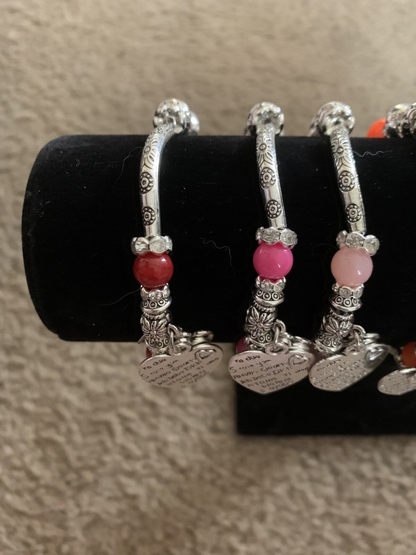 Pick A Color Red, Pink, Orange, Green, Blue, White Stretchy Charm Bracelet gallery