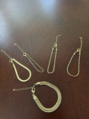 Lot Of 5 Gold Tone Women’s Bracelets Various Lengths With Extenders Please Read