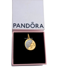 NEW 100% Authentic PANDORA 14k Gold Pl Pegasus Medallion Coin Charm 764090C01