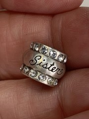 Brighton Sister Charm Silver Tone Crystal Bead Spacer Add a Bead