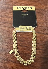 Brand New Revlon Gold Tone Quality Panther Link Bracelet 7″ Fold-Over Clasp