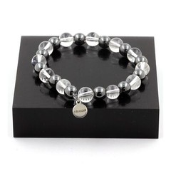Quartz And Hematite Bead Bracelet 8 Mm. Made In France.