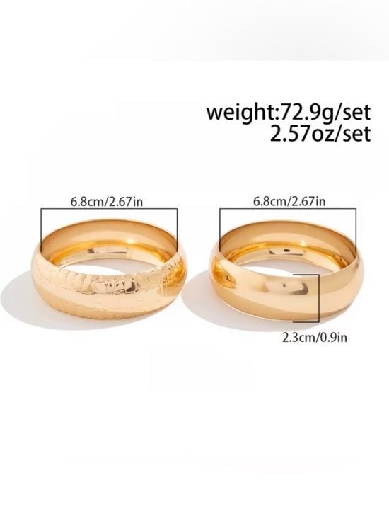 [Just In] Big Jewelry Co Sculpted Gold Cuff - Bold Double Layer Bangle gallery