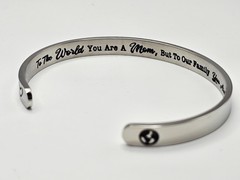 Btysun Bracelet SILVER Cuff MOM ~ Universe message inscribed Gift for her NWT