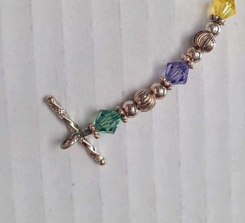 Mother Daughter Bracelet Set Pastel Crystal Silver Awareness Ribbon Jewelry gallery