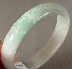 59.4mm Natural Green Jadeite Jade Bracelets Burma Emerald Jade Bracelet Bangle