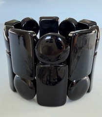 Ingrid Degremont “Bracelet i” – France Rare All-Black Resin Cuff –Ships from USA