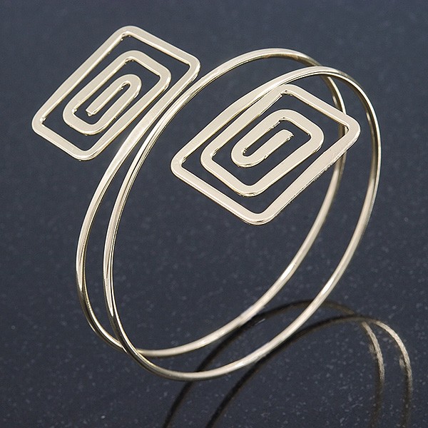 Square Motif Upper Arm, Armlet Bracelet In Gold Tone - 27cm L gallery