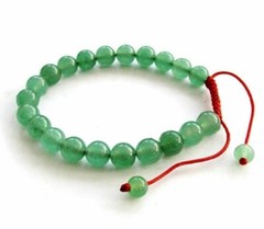 Handmade 6/8/10/12mm Green Jade Round Gemstone Braid Adjustable Bracelet 7.5”