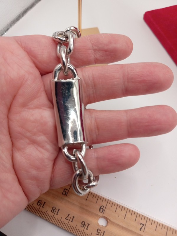 Rhodium Tone Bracelet With Cubic Zirconias Adjustable Bracelet 8-9in gallery