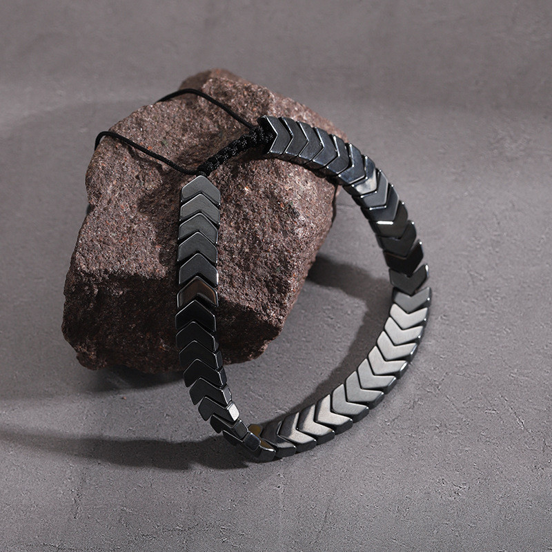 Hematite Bracelet Natural Black Adjustable Healing Men Women Reiki gallery