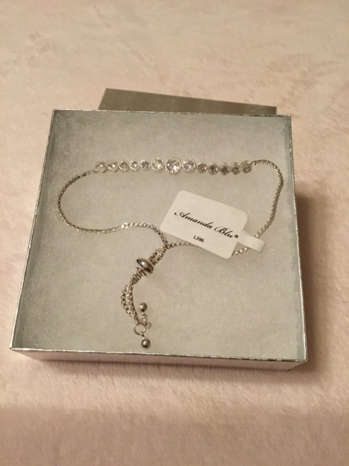 NEW Amanda Blu Silver Graduated Bracelet & Gift Box gallery