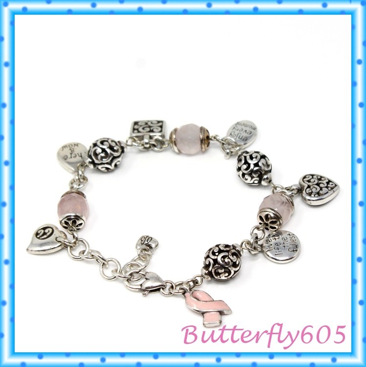 Brighton POWER OF PINK 2007 Breast Cancer Charm Enjoy Every Moment Bracelet gallery