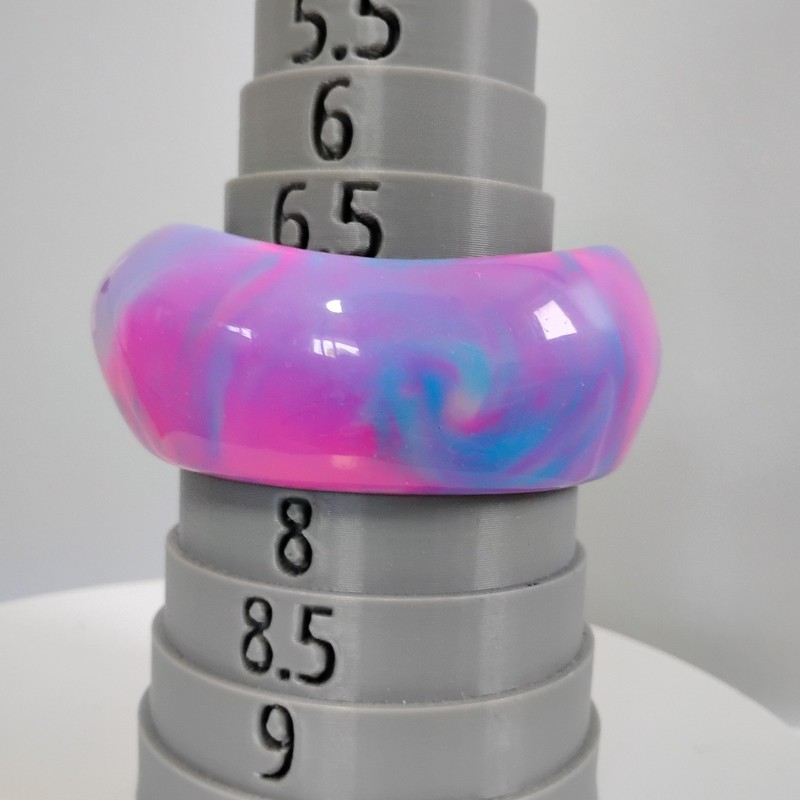NEW Pink Purple Blue Swirl Chunk Bangle Asymmetrical Sz 7.5 Heavy Bracelet gallery