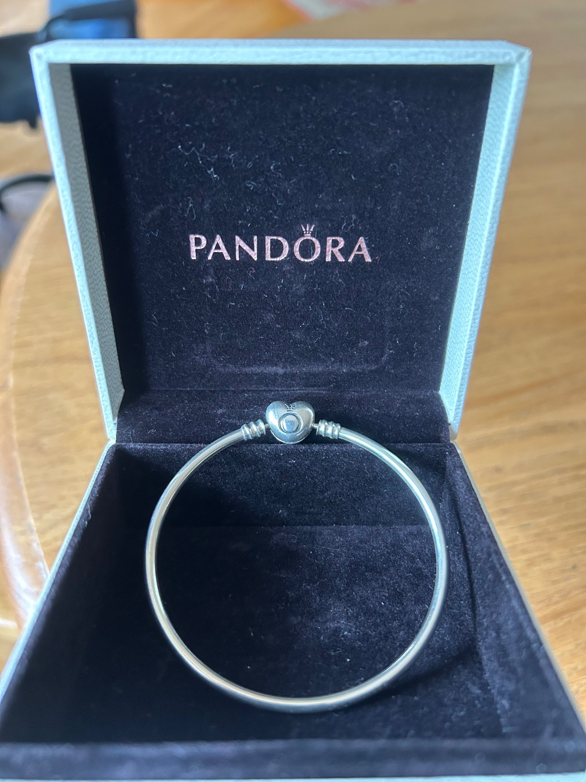 Authentic Pandora Heart Clasp Bangle. Excellent condition, original box. gallery
