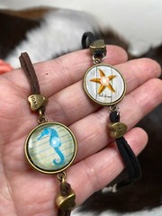 Star Fish Bracelet set of 2 Gift for Woman Beach Nautical Sea Horse Bracelet 8″