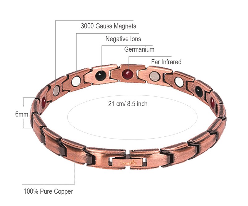 Thin Pure Copper Magnetic Bracelet women Arthritis Pain Relief Balance Anklet gallery