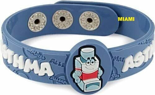 Asthma Medical Alert Bracelet for Children. Fits 4 1/2 - 6 Inch gallery