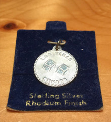 LAS VEGAS NEVADA STERLING SILVER RHODIUM FINISH DISC CHARM – NEW OLD STOCK
