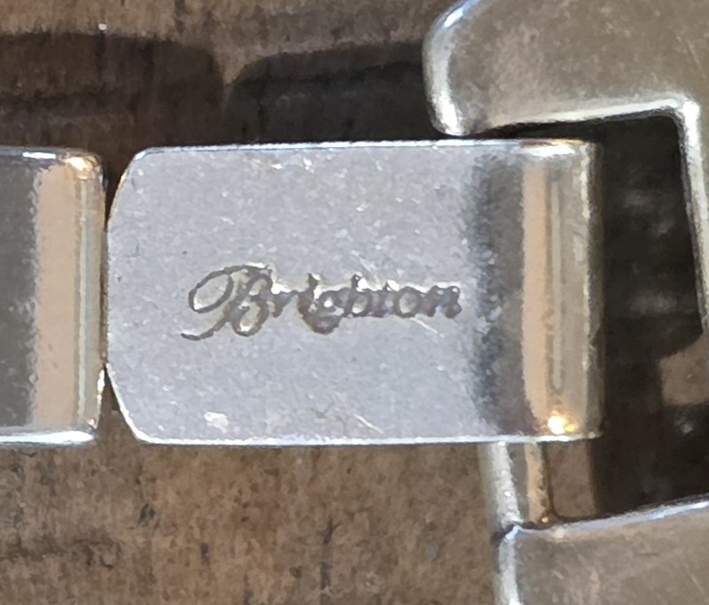 Brighton Sonora Multi Row Bracelet Silver Plated Fold Over Clasp 7in Long gallery