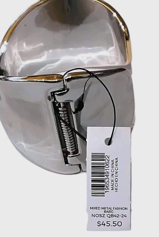 CHICO'S Fabuious Silver-Tone Gold-Tone Metal 7"Around 1/4 to 2" Wide Bracelet My gallery