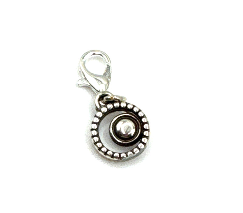 Brighton Halo Blue Single Round Crystal Silver Custom Clip Charm gallery