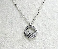 Authentic Pandora #392620C01-45cm Sparkling Circle & Cluster Pendant Necklace