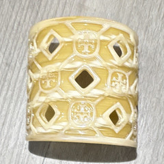 Gold Tone Openwork Cutout Cuff Bracelet – Metal, No Stone, Cuff Style