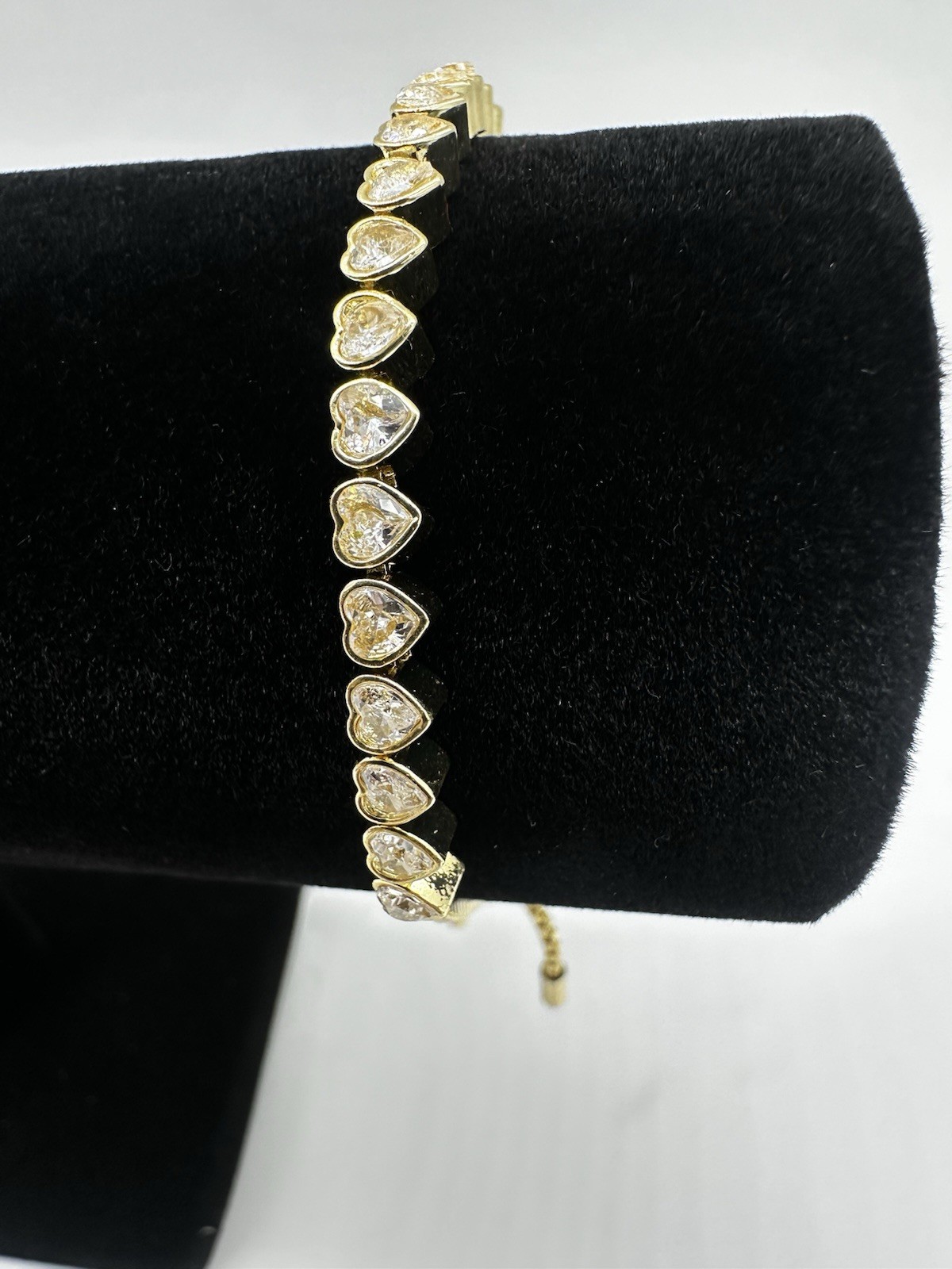 Baublebar Brooke Heart Stone Women's Gold Crystal Tennis Bracelet gallery