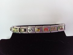 ZOPPINI S/STEEL ITALIAN CHARM BRACELET STRETCH W-17 PANELS HARLEY KIDS FAMILY