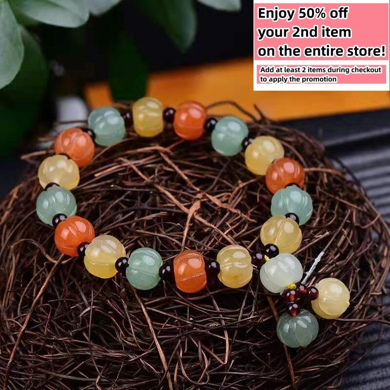 Jade Bracelet Natural Lighter Imperial Beads Charm Stretchy Handmade Gemstone gallery