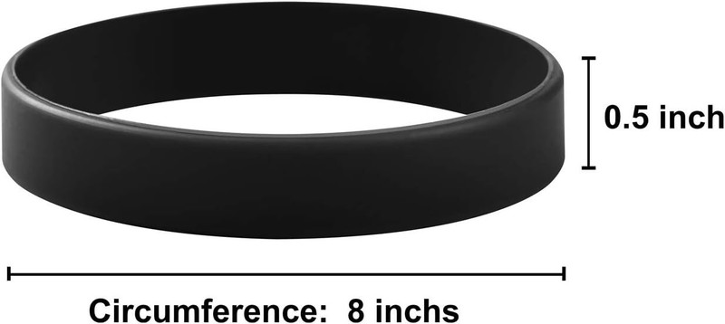 Creative Black Silicone Bracelets - 12-Pack, Perfect for Events & Everyday Use gallery