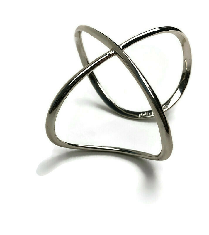 Stella & Dot Sculpted X Silver Cuff Bracelet gallery