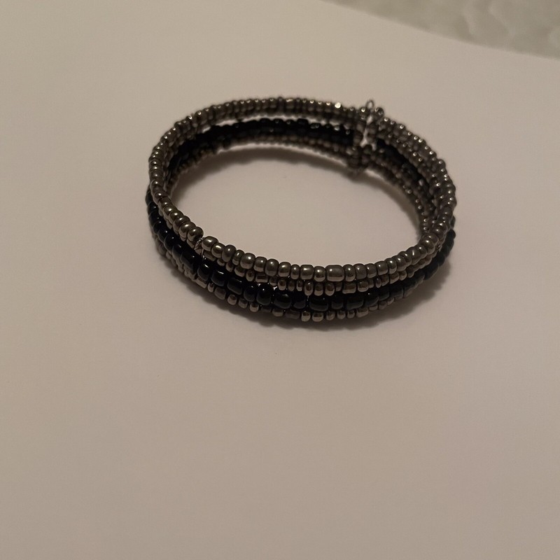 Women’s Cuff Stretchy / Adjustable Bead Costume Bracelet Grey / Black gallery