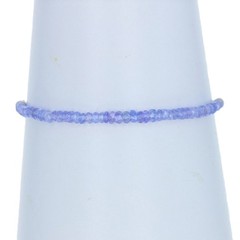 Silver Tanzanite & White Zircon Bolo Bracelet -925 Rondelles .30ctw Adjustable