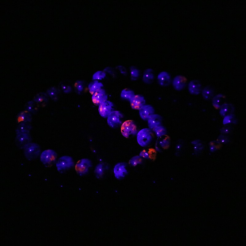 Halloween Bracelet Natural Yooperlite Stone Bracelet UV Reactive Stone Bracelet gallery
