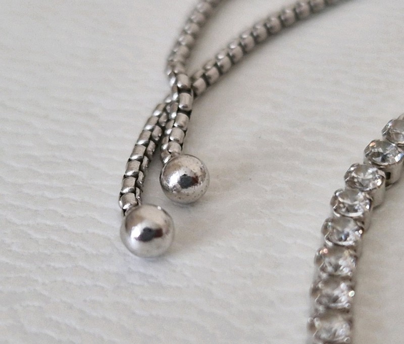 Pandora sparkling clear stone tennis slider silver bracelet size 2 gallery