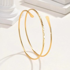 Minimalist Women’s Upper Arm Bracelet – Gold Plated Cuff Armband Jewelry