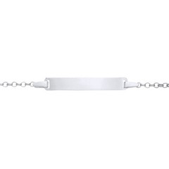 Kids 925 Silver Jewelco London Round Belcher Identity ID Bar Bracelet 5 + 1 inch