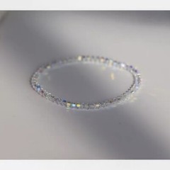 Shiny Transparent Thin Crystal Minimalist Bracelet For Women Simple Refracted