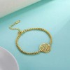 Flower of Life Ankle Bracelet Gold PVD 316L Stainless Steel Sacred Geometry gallery