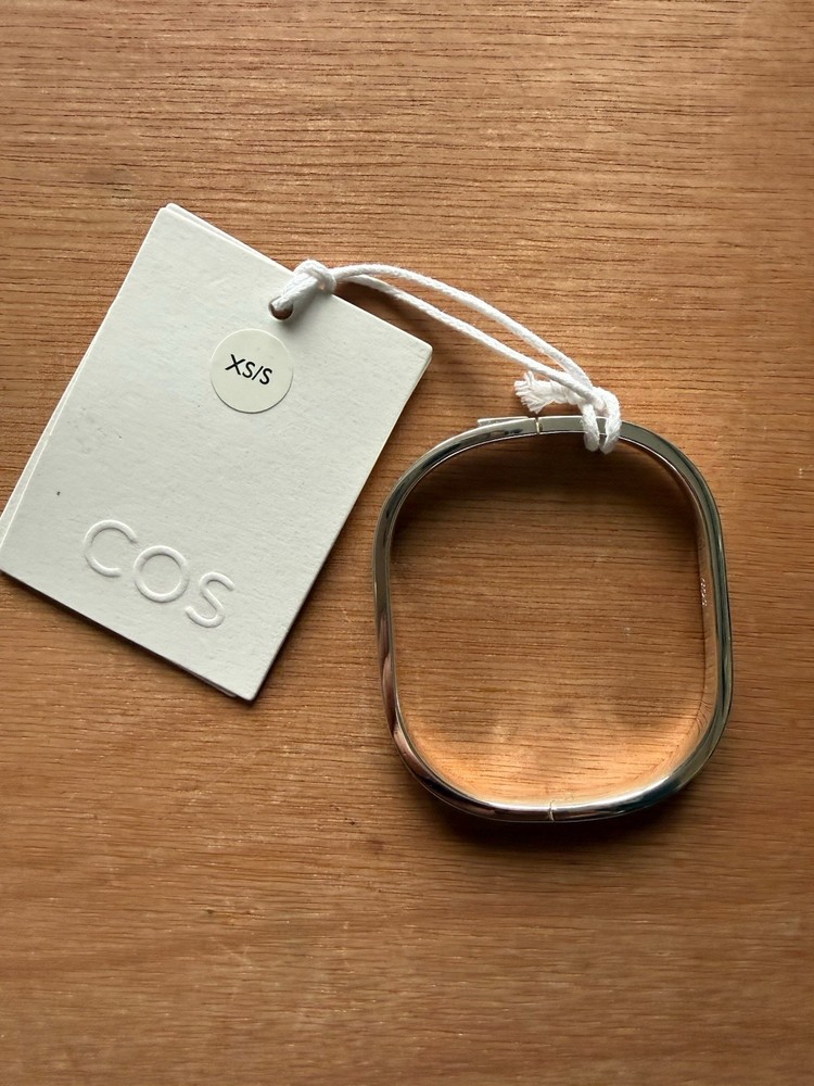 COS CURVED RECTANGLE SILVER BANGLE BRACELET XS/S RRP £29*NEW*
